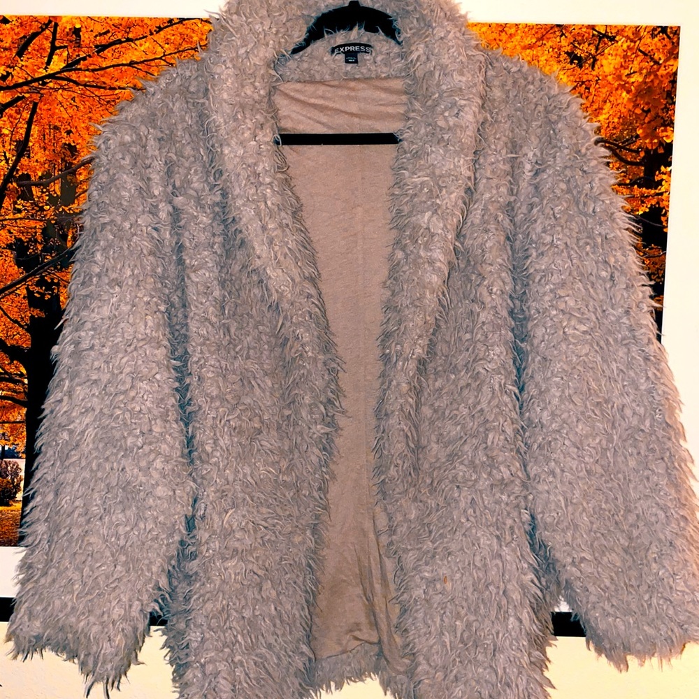 Express faux fur coat